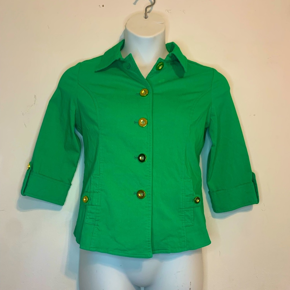 Attyre Green Jacket Gold Buttons Small